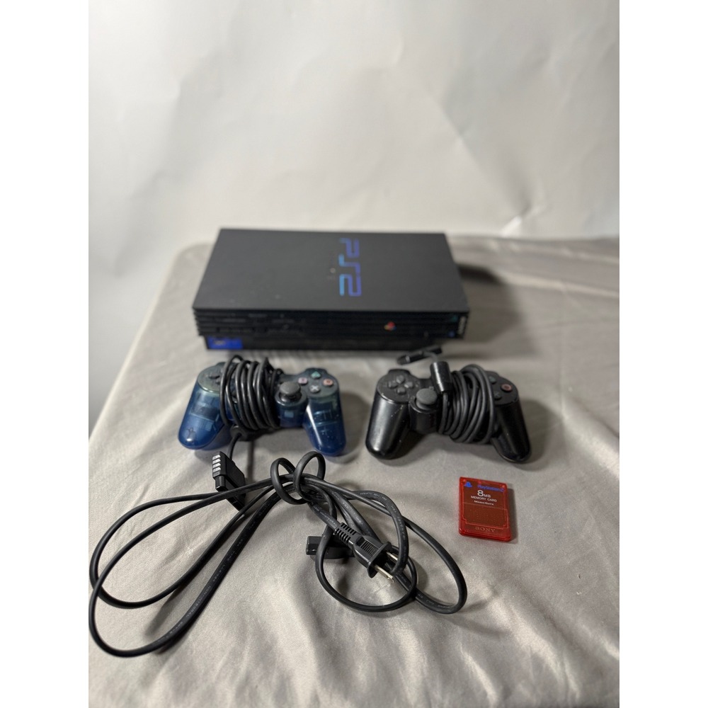 Sony PlayStation 2 PS2 Fat Console Bundle 2 Controllers Memory Card NO AV-CABLE